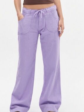 BDG Lavender Wide-Leg Pants 100% Linen